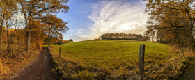 Stock Image: german rural autumn landscape marscheider bachtal in nrw