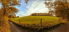 Stock Image: German rural Landscape Panorama on a dirtroad