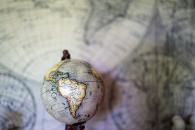 Stock Image: Globe with South America in Focus