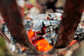 Stock Image: Glowing charcoal