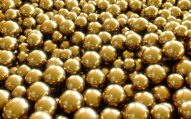 Stock Image: Golden beads background Gold & Silver Balls / Spheres