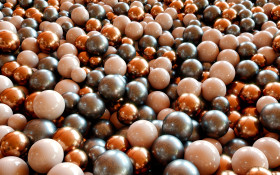 Stock Image: Golden beads background Gold & Silver Balls / Spheres