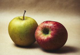 Stock Image: green and red apple