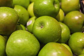 Stock Image: green apples background