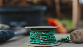 Stock Image: Green cord spool