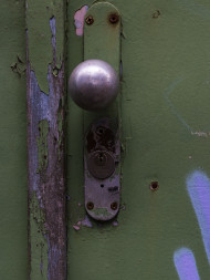 Stock Image: green door knob