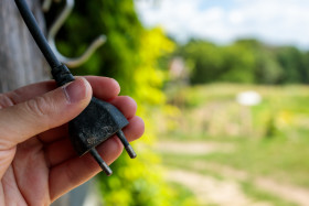 Stock Image: Green energy plug