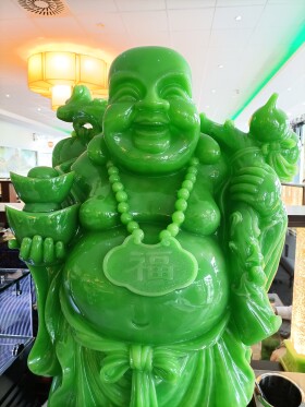 Stock Image: Green Jade Buddha Statue