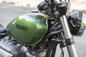 Stock Image: green yamaha motorbike
