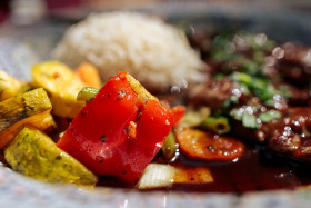 Stock Image: Grilled vegetables in an arabic restaurant