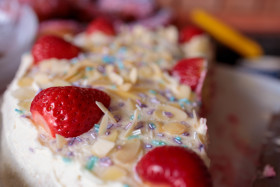 Stock Image: Half a strawberry tart