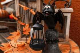 Stock Image: halloween bat lantern