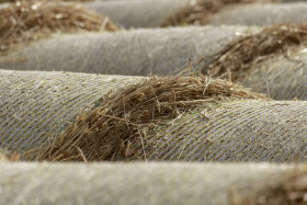 Stock Image: Hay bales on the field after harvest
