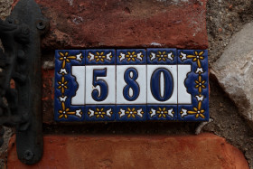 Stock Image: House number five hundred and eighty 580