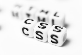 Stock Image: HTML & CSS - bright dice font concept