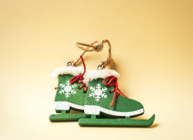 Stock Image: ice skates christmas tree decorations