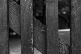 Stock Image: idyllic garden wooden fence