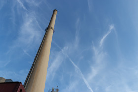 Stock Image: industrial chimney in wuppertal