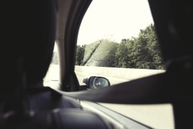 Stock Image: inside a moving car