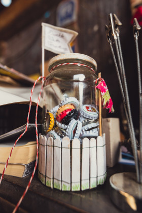 Stock Image: Jar filled with crown corks