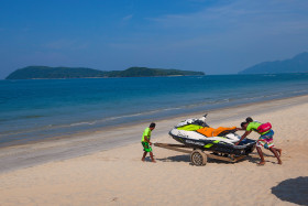 Stock Image: jet ski on the beach