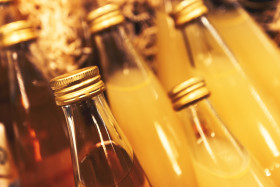 Stock Image: juice glass bottles