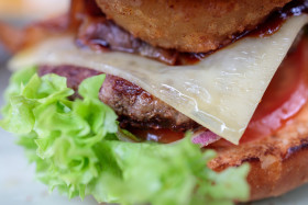 Stock Image: Juicy cheeseburger