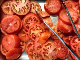 Stock Image: Juicy Sliced Tomatoes on a Plate