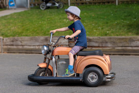 Stock Image: Kid on a cool motorcycle