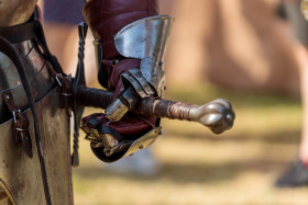 Stock Image: Knight with hand on sword pommel