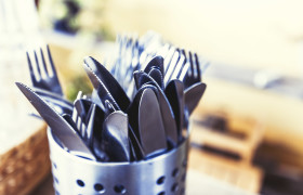 Stock Image: Knives and forks cutlery