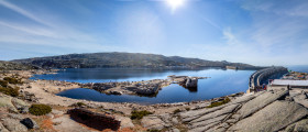 Stock Image: Lagoa Comprida dam - Aproveitamento hidroelétrico de Lagoa Comprida