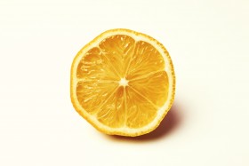 Stock Image: lemon slice white background