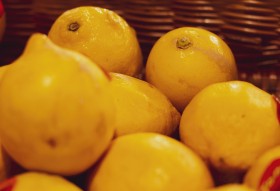 Stock Image: lemons in a basket