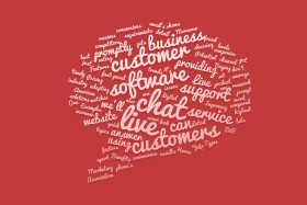 Stock Image: live chat bubble tag cloud red