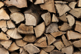 Stock Image: logs stacked background