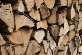 Stock Image: logs stacked background