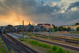 Stock Image: Lübeck Main Station Sunset