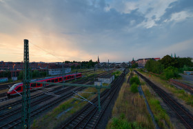 Stock Image: Lübeck Mainstation Sunset