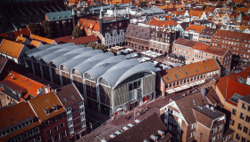 Stock Image: lubeck town hall from above
