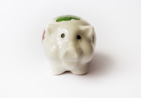 Stock Image: Lucky charm pig isolated on white background
