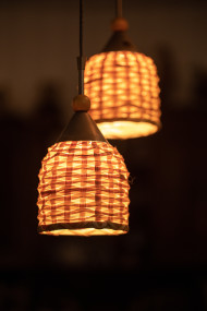 Stock Image: Luminous fabric lamps