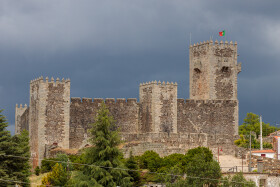 Stock Image: Majestic Fortress: Sabugal Castle, a Timeless Wonder in Portugal