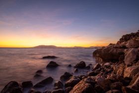 Stock Image: malaga seascape at sunset