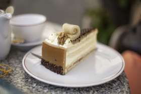 Stock Image: marzipan cream cake