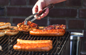 Stock Image: meat on grill