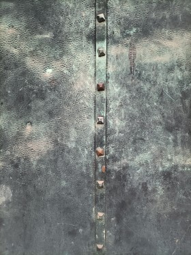 Stock Image: Medieval copper door texture
