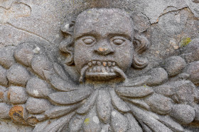 Stock Image: Medieval demon sculpture