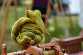 Stock Image: Medieval spinning wheel