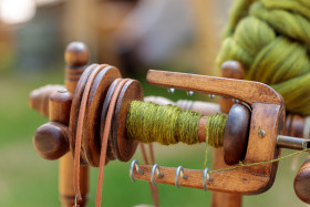 Stock Image: Medieval spinning wheel